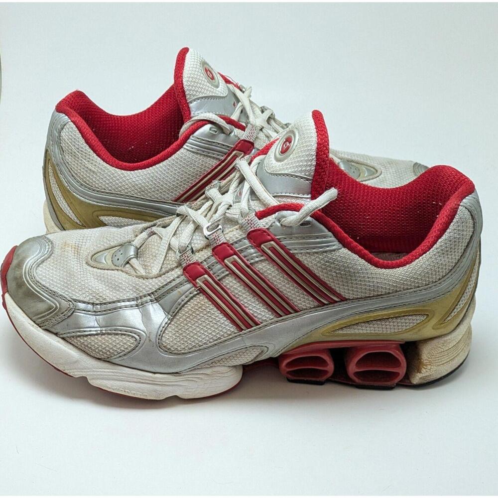 VTG Mens Adidas 3 Stripe Superstar 2005 Gray Red Basketball Shoes 133379 Size 11